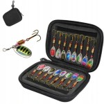 Zestaw Błystek Obrotowych 16 szt + Etui – Przynęty Spinningowe Obrotówki