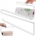 Metalowy Wieszak Kuchenny Na Ręcznik Papierowy Mocowany Do Szafki - Biały